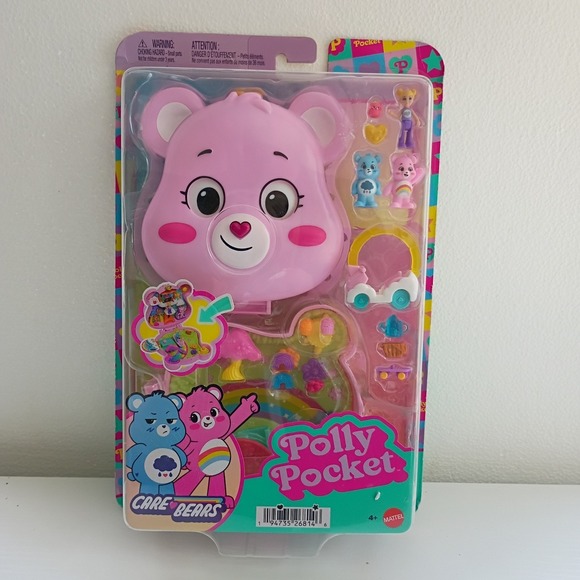 Mattel Other - Polly Pocket Care Bears Compact Playset with Dolls, Car & Accessories NIP